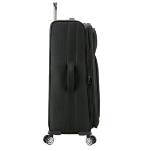 Traveler's Choice Lares Softside Expandable Luggage with Spinner Wheels, Black, Checked 30-Inch