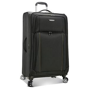 Traveler's Choice Lares Softside Expandable Luggage with Spinner Wheels, Black, Checked 30-Inch