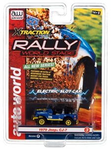 auto world xtraction rally 1979 jeep cj-7 (blue) ho scale slot car