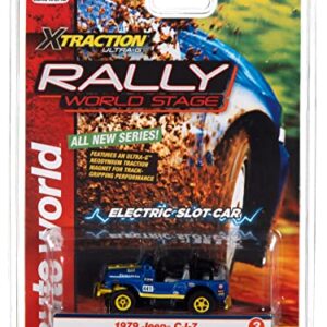 Auto World Xtraction Rally 1979 Jeep CJ-7 (Blue) HO Scale Slot Car