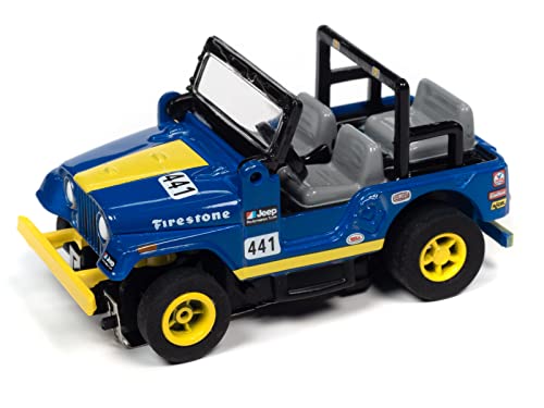 Auto World Xtraction Rally 1979 Jeep CJ-7 (Blue) HO Scale Slot Car