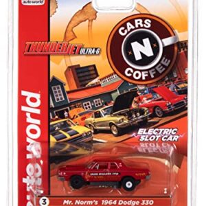 Auto World Thunderjet Cars N Coffee 1964 Dodge 330 (red) HO Scale Slot Car