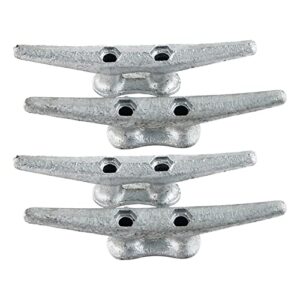 Rolasm Boat Cleats 4in,6in,8in,Rope Cleat Galvanized Cast Iron Dock Cleat for Marine or Decorative Applications 4PACK (4 INCH-4PCS)