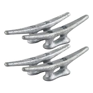 Rolasm Boat Cleats 4in,6in,8in,Rope Cleat Galvanized Cast Iron Dock Cleat for Marine or Decorative Applications 4PACK (4 INCH-4PCS)