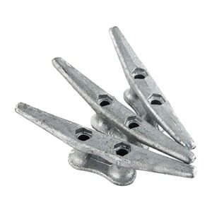 Rolasm Boat Cleats 4in,6in,8in,Rope Cleat Galvanized Cast Iron Dock Cleat for Marine or Decorative Applications 4PACK (4 INCH-4PCS)