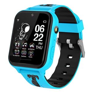 jsbaby smart watch for kids,kids smart watch boys girls with sos call,music player,pedometer,math games,camera,alarm,recorder,calculator,mp3,for birthday gift children (deep blue) …