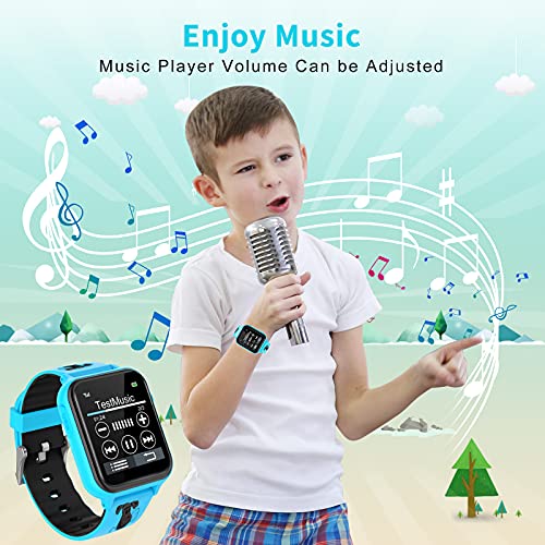 Jsbaby Smart Watch for Kids,Kids Smart Watch Boys Girls with SOS Call,Music Player,Pedometer,Math Games,Camera,Alarm,Recorder,Calculator,Mp3,for Birthday Gift Children (deep Blue) …