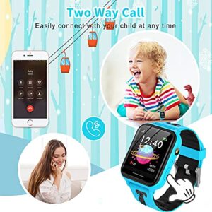 Jsbaby Smart Watch for Kids,Kids Smart Watch Boys Girls with SOS Call,Music Player,Pedometer,Math Games,Camera,Alarm,Recorder,Calculator,Mp3,for Birthday Gift Children (deep Blue) …