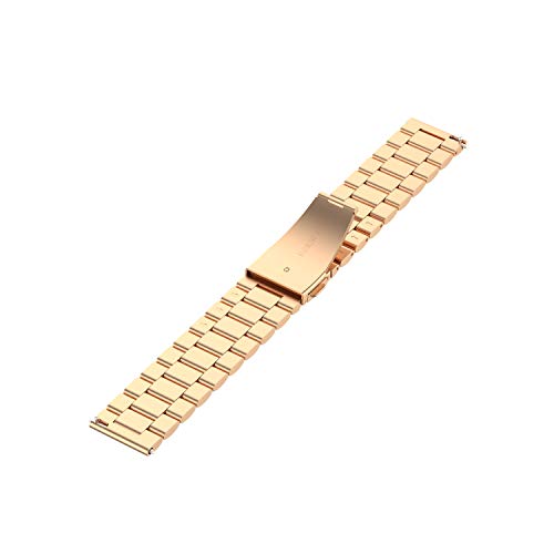 FitTurn 22MM Bands Compatible with Cubitt CT4/CT2 Pro Smartwatch, Replacement Metal Bracelet Premium Solid Stainless Steel Watch Band Strap Wristbands for Cubitt CT4/CT2 Pro (RoseGold)