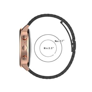 FitTurn 22MM Bands Compatible with Cubitt CT4/CT2 Pro Smartwatch, Replacement Metal Bracelet Premium Solid Stainless Steel Watch Band Strap Wristbands for Cubitt CT4/CT2 Pro (RoseGold)