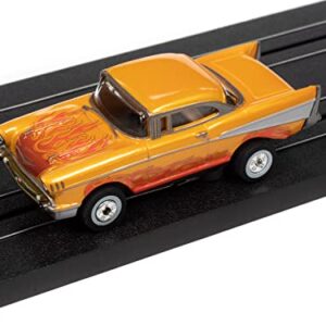 Auto World Thunderjet Cars N Coffee 1957 Chevrolet Bel Air (Orange) HO Scale Slot Car