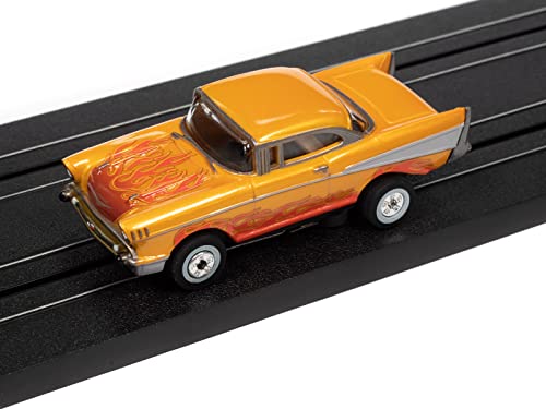 Auto World Thunderjet Cars N Coffee 1957 Chevrolet Bel Air (Orange) HO Scale Slot Car