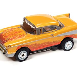 Auto World Thunderjet Cars N Coffee 1957 Chevrolet Bel Air (Orange) HO Scale Slot Car