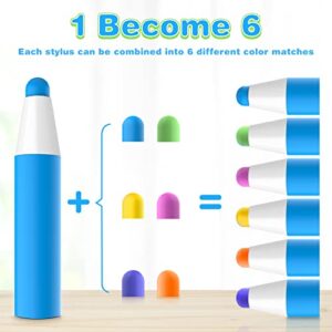 StylusHome Kids Stylus Pens for Touch Screens with 6 Extra Tips, Crayon Stylus Pen for iPhone Ipad Air Mini Pro, Kids Edition Tablet, Dragon Touch, Android Tablet - Blue Pink Green (3 Pack)