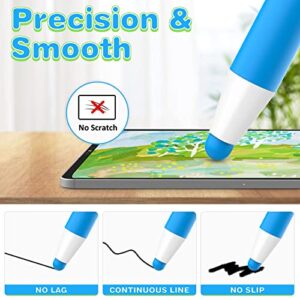 StylusHome Kids Stylus Pens for Touch Screens with 6 Extra Tips, Crayon Stylus Pen for iPhone Ipad Air Mini Pro, Kids Edition Tablet, Dragon Touch, Android Tablet - Blue Pink Green (3 Pack)