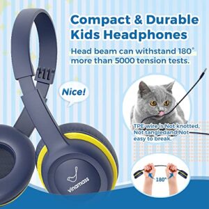 vinamass Kids Headphones, Ear Headphones for Kids, Wired Headphones with Safe Volume Limiter 85dB, Adjustable and Flexible for Kids, Boys, Girls,Suit for School Classroom Students Teens Children