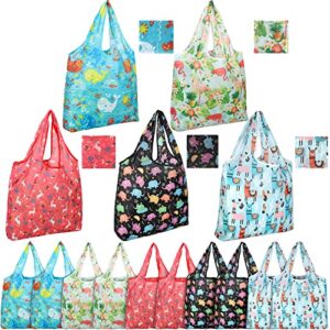 15 pack reusable grocery bags 50lbs foldable grocery shopping bags nylon tote washable bag with handles large waterproof tote()