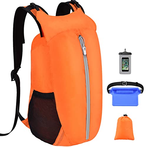 Atarni Waterproof Floating Dry Bag Backpack: 20 L Lightweight Insulated Drybag - Water Resistant Pouch Pack for Vacation Boating Rafting Outdoor Surfing Hiking Orange