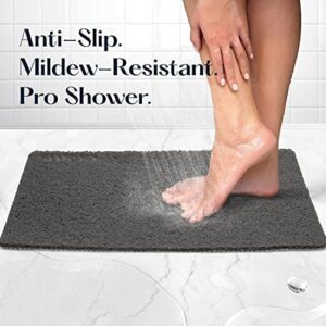 Sutera - Slide Guard Bath Mat, Non Slip, 23.6 x 17.5 Inch, Rubber Bathtub Mat for Wet Areas, Drains Odor Anti Slim Shower Floor Mat