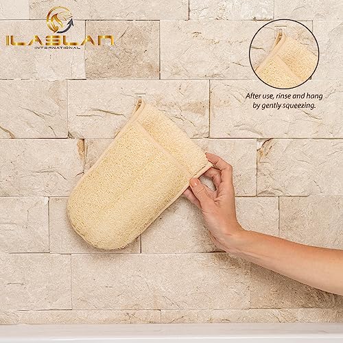 Loofah Exfoliating Body Scrubber, Face Exfoliator Pad, Loufa Glove, Dual Side, Luffa for Women and Men, Loofa, Bath Sponge, Shower Mitt, Feel The Naturalness (Pack of 1)