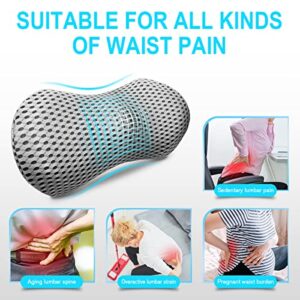 Lumbar Support Pillow - Memory Foam for Low Back Pain Relief, Ergonomic Streamline Car Seat, Office Chair, Recliner and Bed