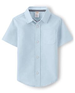 gymboree boys and toddler short sleeve button up dress shirt, cloudless, 6