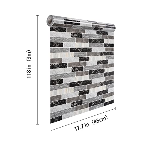 WENMER Peel and Stick Backsplash Wallpaper, Waterproof , Self Adhesive Removable Wallpaper for Kitchen Bathroom Backsplash, Tile Contact Paper for Countertop, 17.7"x 118"