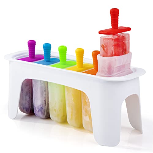 Rainbow Popsicle Molds, Silicone Ice Pop Molds, Popsicle Maker, Easy Release Silicone Ice Cream Popsicle Molds, Reusable Popsicle Molds for Kids, Large Popsicle Molds, BPA Free