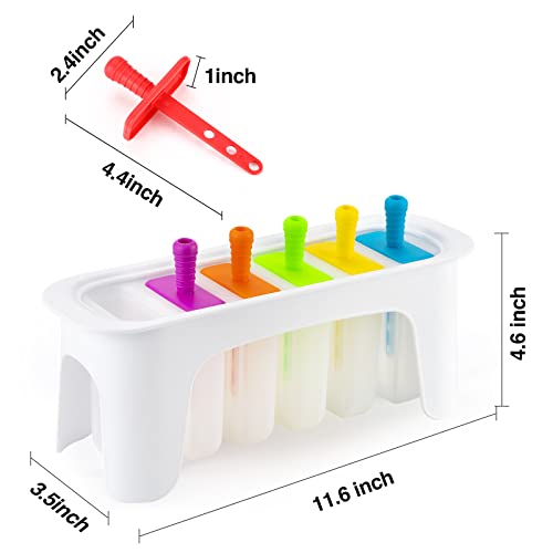 Rainbow Popsicle Molds, Silicone Ice Pop Molds, Popsicle Maker, Easy Release Silicone Ice Cream Popsicle Molds, Reusable Popsicle Molds for Kids, Large Popsicle Molds, BPA Free