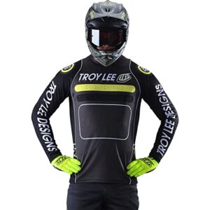 Troy Lee Designs Cycling MTB Bicycle Mountain Bike Jersey Shirt for Men, Sprint Jersey Drop in (Black/Green, Large)