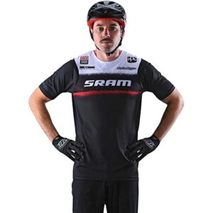 troy lee designs cycling mtb bicycle mountain bike jersey shirt for men, skyline air sram roost ss (black, x-large)