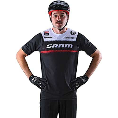 Troy Lee Designs Cycling MTB Bicycle Mountain Bike Jersey Shirt for Men, Skyline Air SRAM Roost SS (Black, X-Large)