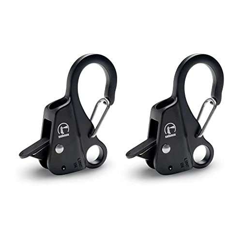 Sebnux Stainless Steel Boat Fender Clip Boat Fender Quick Release Clip Boat Bumper for Docking Ideal for Boat Docking (Black 2 Pack)