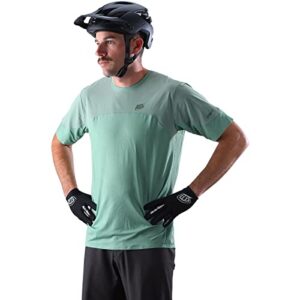 troy lee designs cycling mtb bicycle mountain bike jersey shirt for men, drift jersey ss (glass green, large)