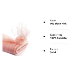 54" by 25 Yards Premium Tulle Fabric Bolt for Crafts, Weddings, Party Decorations, Gifts - Blush Pink