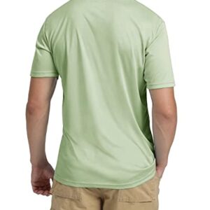 KEFITEVD Men's Hiking Shirts Short Shirts UPF 50+ Sun Protection Shirts Dry Fit Moisture Wicking T-Shirts for Workout,Travel,Camping Light Green