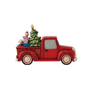 Enesco Jim Shore Rudolph The Red-Nosed Reindeer and Friends in Pickup Truck Figurine, 5.12 Inch, Multicolor, 8x5