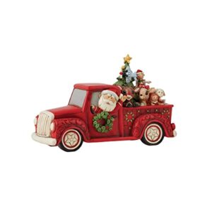 Enesco Jim Shore Rudolph The Red-Nosed Reindeer and Friends in Pickup Truck Figurine, 5.12 Inch, Multicolor, 8x5