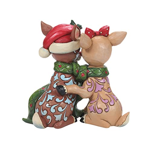 Enesco Jim Shore Rudolph The Red-Nosed Reindeer and Clarice Figurine, 5.31 Inch, Multicolor