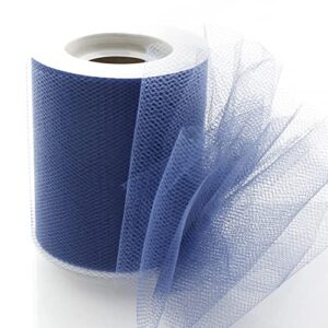 3" premium tulle fabric roll for crafts, wedding, party decorations, gifts - ink blue 100yard spool