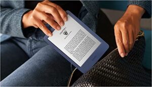 international version - kindle (2022 release) – the lightest and most compact kindle, now with a 6” 300 ppi high-resolution display, and 2x the storage - denim