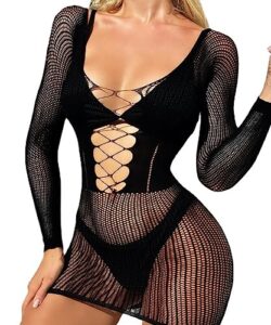 buitifo womens lingerie dress one piece babydoll nightwear party clubwear bodycon mini dresses (blackd4,one size)