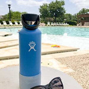 BottleArmor Protective Silicone Boot Sleeve for Hydro Flask Water Bottles with DropShield Technology… (Small (fits 12oz to 24oz), Ice (Glows Blue))