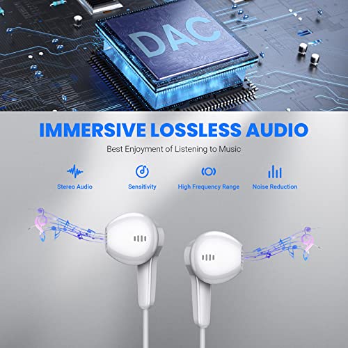 USB C Headphones for iPad Pro, Type C Wired Earphones Noise Cancelling Earbuds with Mic Stereo Volume Control for Samsung S23 Ultra S22 A53 Galaxy Z Flip 5 Pixel 7 7A 7Pro Tablet Fold OnePlus 11 10 9