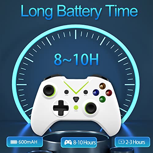 Gina Joyfurno Wireless Controller Compatible with Xbox One, Xbox Series S/X/360/PC/PS3/Windows 7/8/10/11, Built-in Dual Vibration with 2.4GHz Connection, USB Charging, LED Backlight (Green)