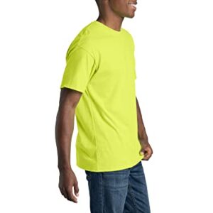 Fruit of the Loom Men's Eversoft Cotton T-Shirts (S-4XL), Crew-2 Pack-Safety Green, Large