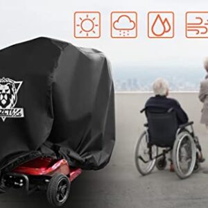 XYZCTEM 600D Waterproof Scooter Cover Black Power Assisted Mobility Scooter Cover (48 inch Length)