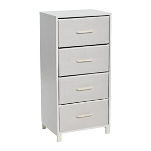 household essentials white 4 drawer bed side table
