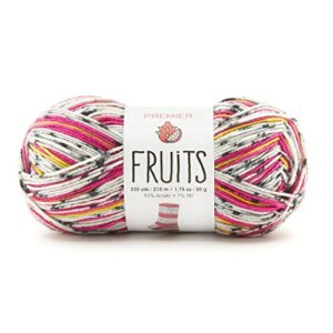 premier yarns fruits yarn, acrylic yarn for crocheting and knitting, 235 yds, dragon fruit