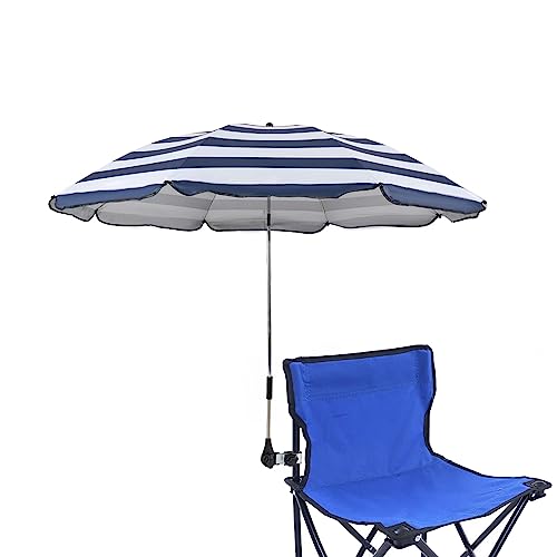 STARRY CITY Chair Umbrellas with Universal Adjustable Clamp,Clip on Parasol Sun Shade for Patio Beach Wheelchairs Golf Carts